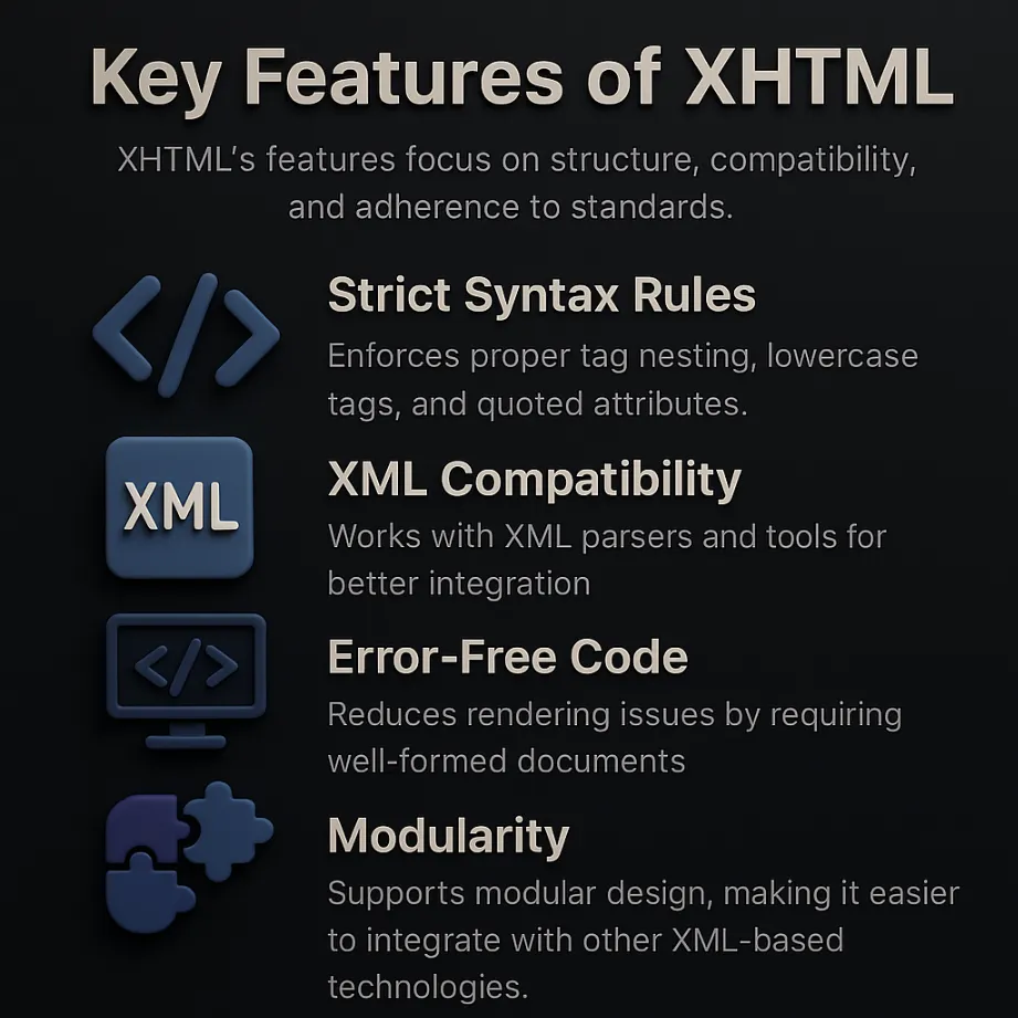 Key Features of XHTML - HTML Illustration