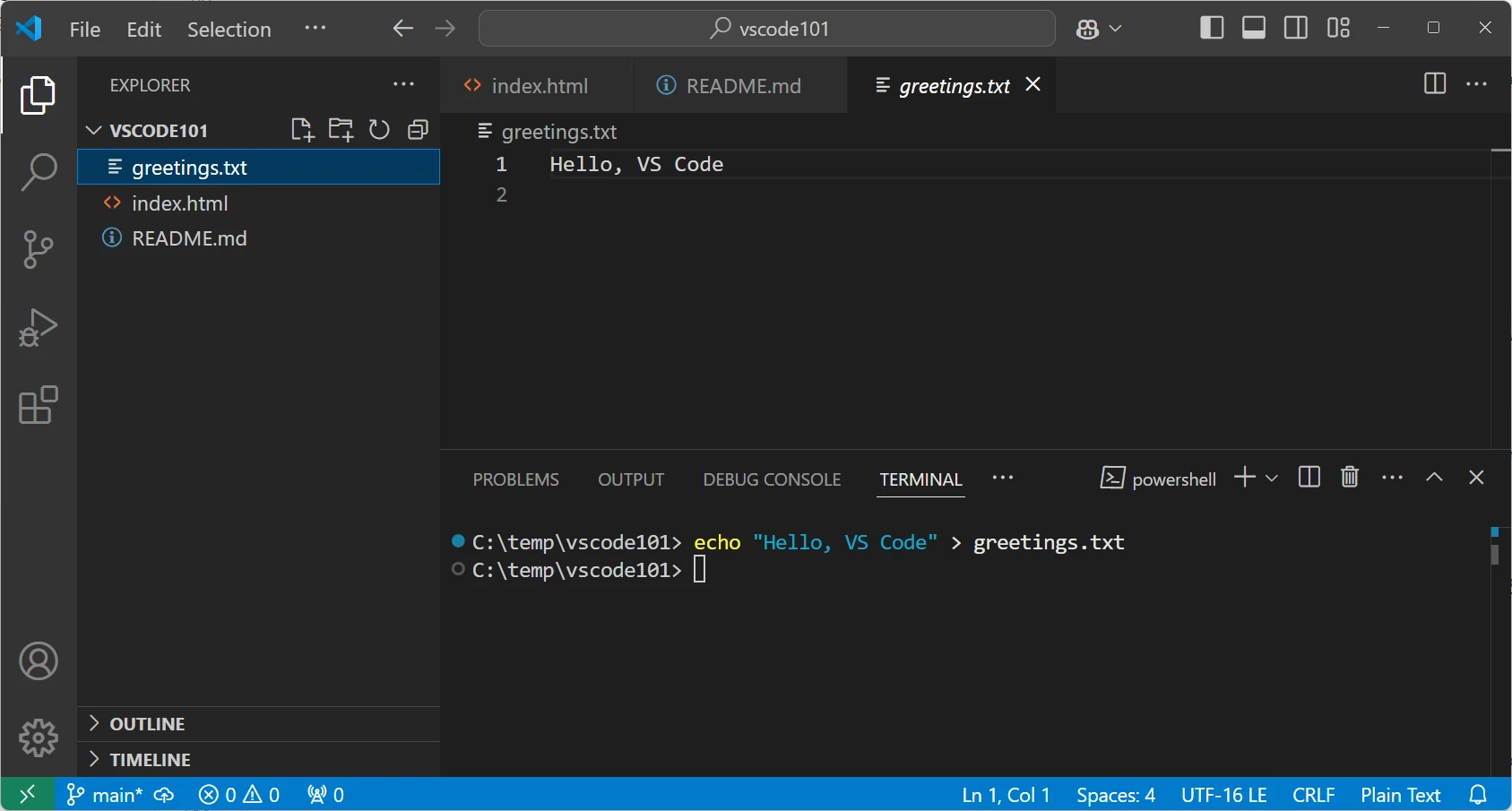 Bullet point 4 in Explore the User Interface | Access the Terminal from the Panel Area - VS Code