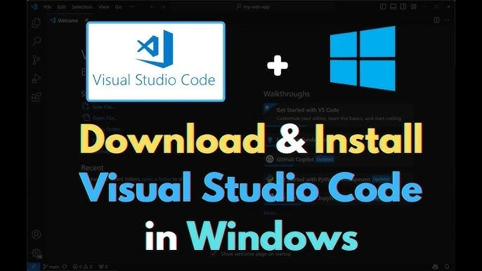 Steps to Install Visual Studio Code on Windows : - VS Code Illustration