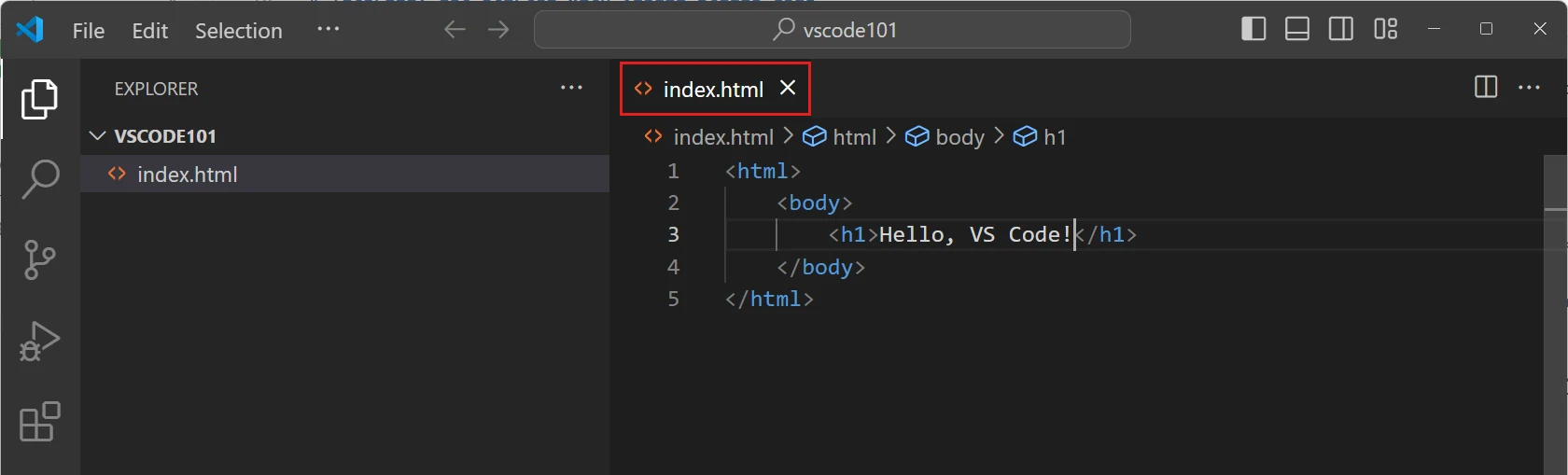 Bullet point 3 in Explore the User Interface | View and Edit Files with the Editor - VS Code